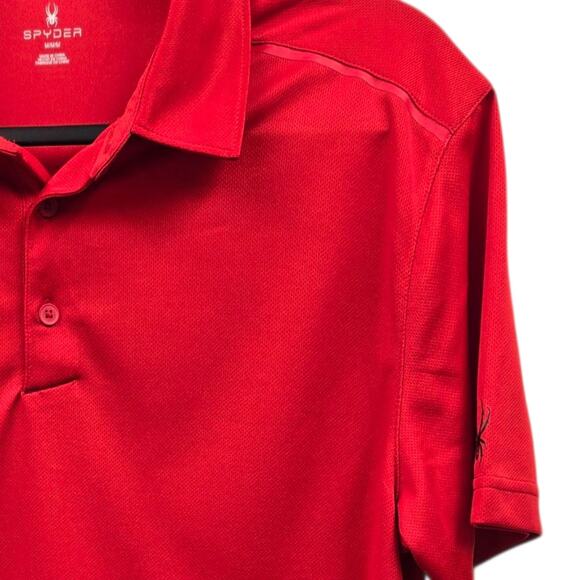 Spyder Red Freestyle Polo Men's Medium Golf Outdoor Work Shirt (Nice with Flaws) - Picture 11 of 16